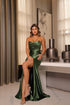 VESTIDO TOMARA QUE CAIA DRAPEADO LATERAL VESTIDO DE FESTA PETRA FINA VERDE OLIVA P